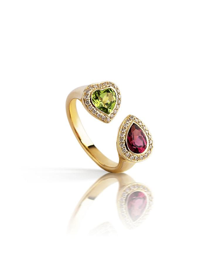 Peridot - Rhodolith - Ring 