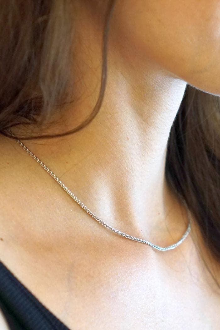Zopfkette - Weißgoldkette – 585er Weißgold – 1,7mm 